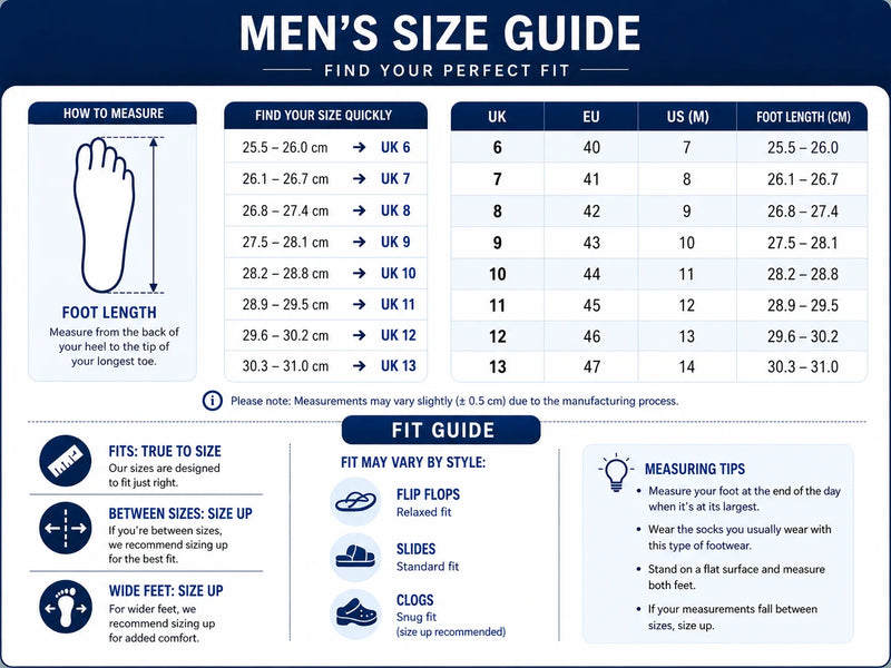 Men's size chart